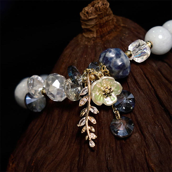 Braccialetto di guarigione Buddha Stones Blue Crystal Ametista Pietra del sole Avventurina verde