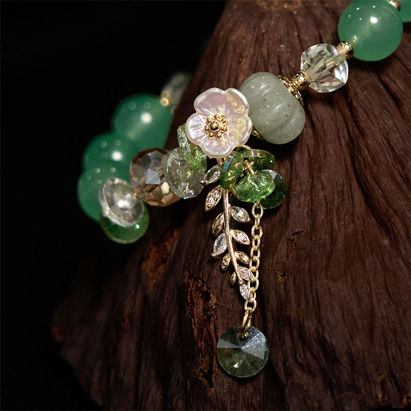 Braccialetto di guarigione Buddha Stones Blue Crystal Ametista Pietra del sole Avventurina verde