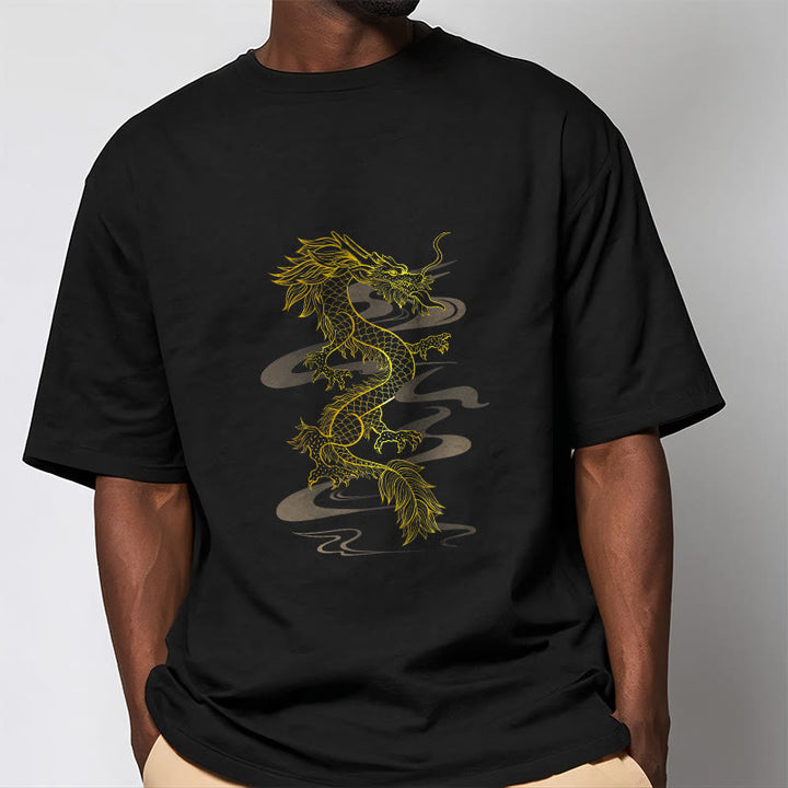 Maglietta in cotone con motivo Buddha Stones Golden Dragon - image 2