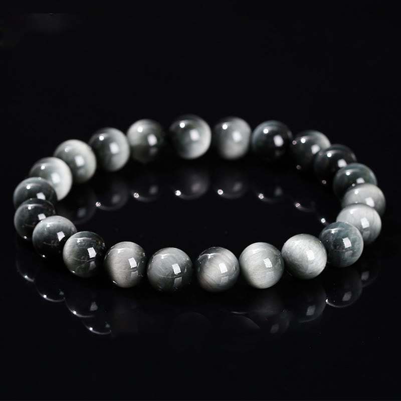 Braccialetto Buddha Stones Natural Eagle's Eye Stone Coraggio Positivo