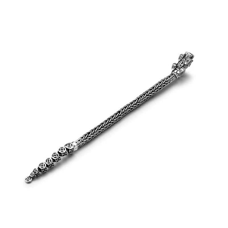 Buddha Stones 925 Sterling Silver PiXiu Monete di rame Lingotto Ricchezza Bracciale Bangle - image 12