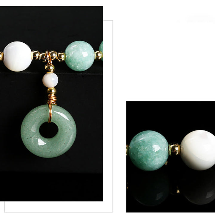 Buddha Stones Jade Trochus Horseshoe Snail Peace Buckle Charm Abbondanza Bracciale