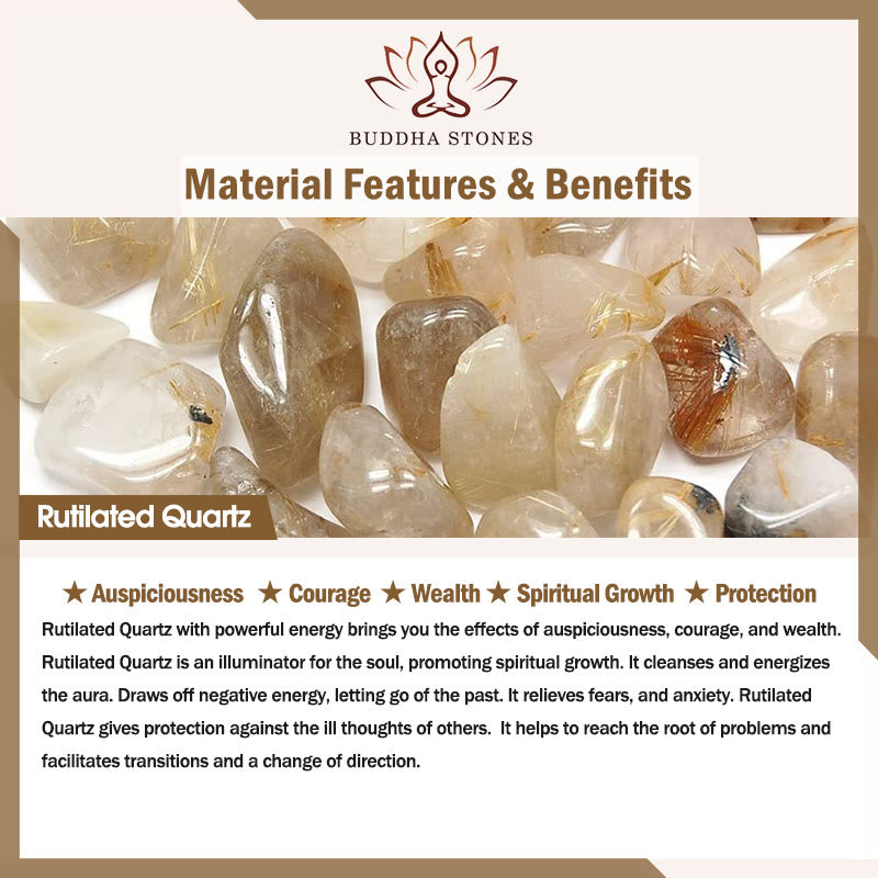 Bracciale Buddha Stones Green Phantom Citrine Rutilato Quarzo Super Seven Crystal Confidence Attract Wealth