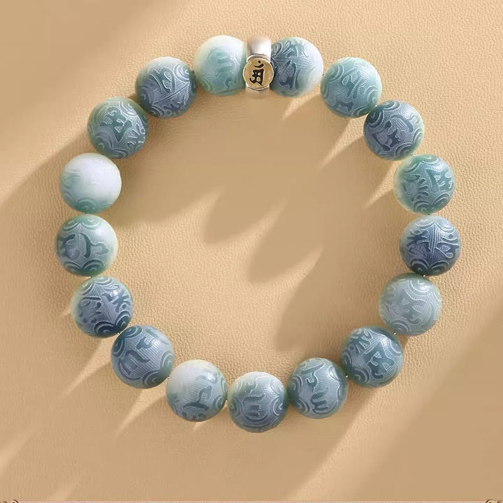 Braccialetto della saggezza inciso Buddha Stones, zodiaco cinese, seme di Bodhi, Om Mani, Padme Hum. - image 12
