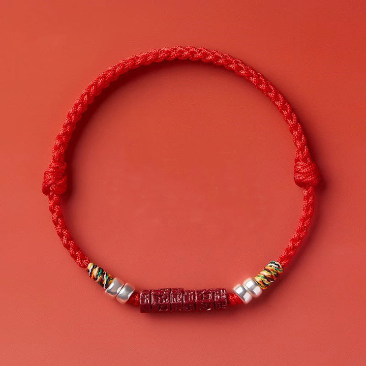 Bracciale Buddha Stones 925 Sterling Silver Om Mani Padme Hum Cinnabar Blessing Bambino Adulto - image 15