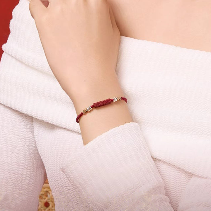 Bracciale Buddha Stones 925 Sterling Silver Om Mani Padme Hum Cinnabar Blessing Bambino Adulto - image 10