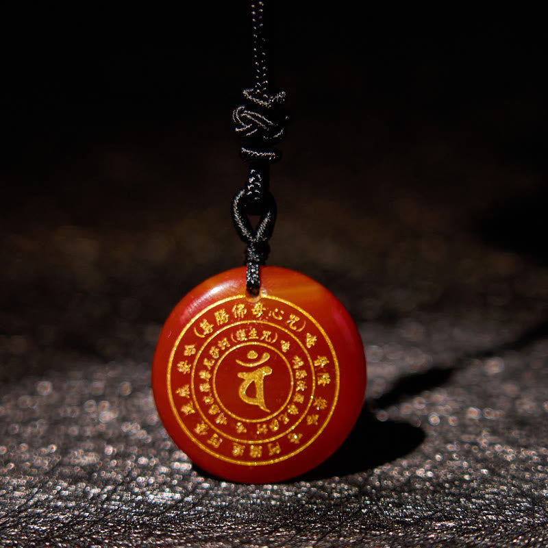 Buddha Stones Vairocana Tathagata Mantra Sanscrito Vari Cristalli Ossidiana Nera Avventurina Verde Forza Collana Pendente