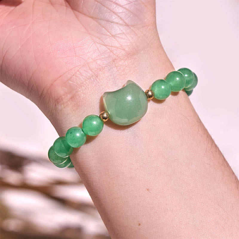 Braccialetto portafortuna con testa di gatto, ametista, avventurina verde, quarzo rosa, fluorite e Buddha Stones - image 9