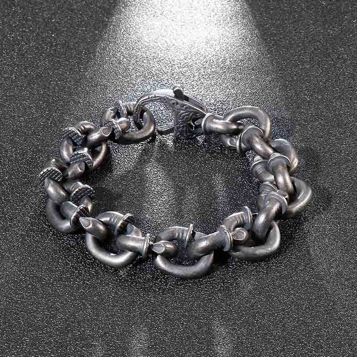 Bracciale Buddha Stones Square Rivets Titanium Steel Good Luck Balance