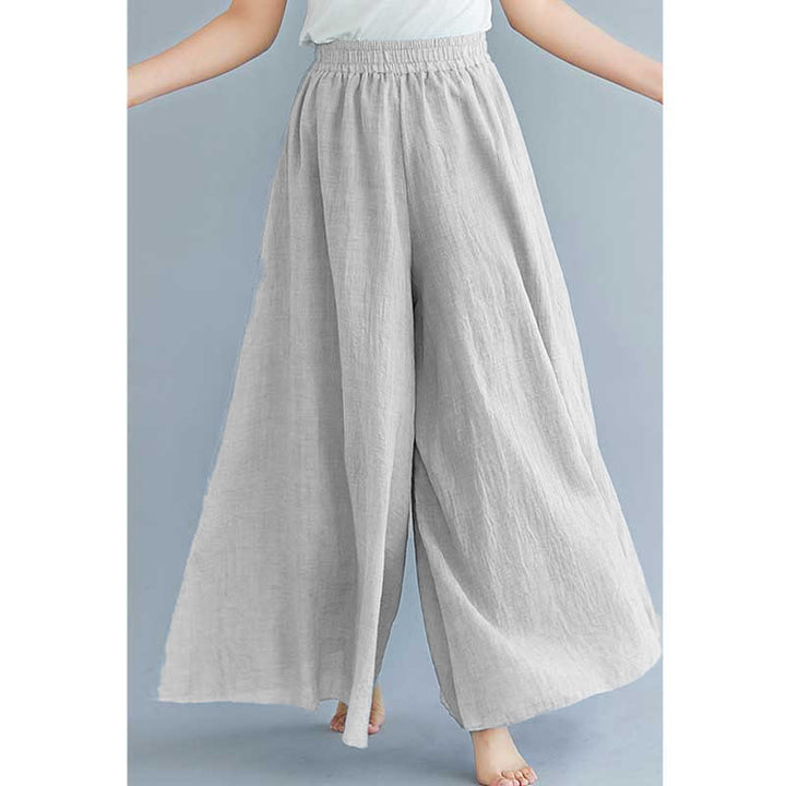 Pantaloni larghi in cotone e lino casual da donna Buddha Stones per yoga e danza - image 32