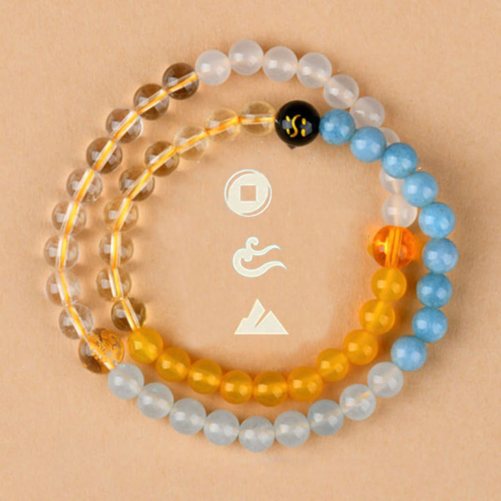 Buddha Stones Cinque Elementi Vari Cristallo Agata Quarzo Fragola Bracciale della Saggezza - image 29