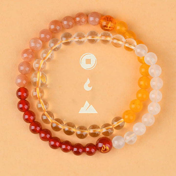 Buddha Stones Cinque Elementi Vari Cristallo Agata Quarzo Fragola Bracciale della Saggezza - image 24