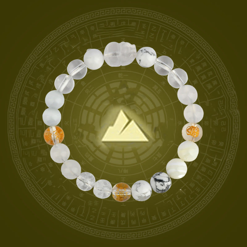 Buddha Stones Cinque Elementi Vari Cristallo Agata Pixiu Bracciale Ricchezza - image 1