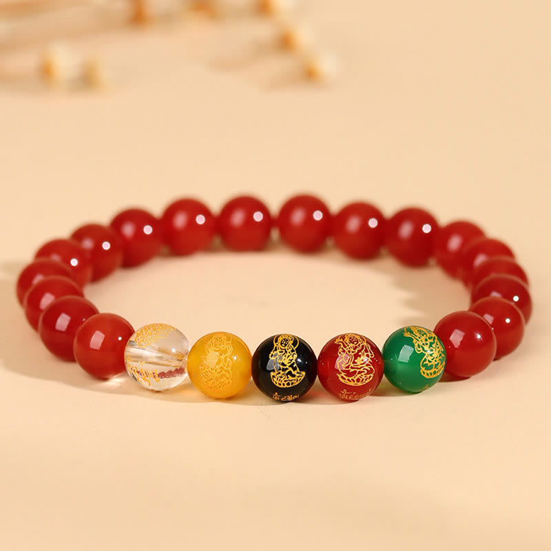 Buddha Stones Cinque Elementi Vari Braccialetto della Fortuna Jambhala di Agata - image 18