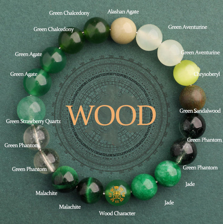 Bracciale Buddha Stones Five Elements Vari Agata Equilibrio Fortuna - Legno (circonferenza del polso: 14-16 cm) - 10 millimetri - image 10