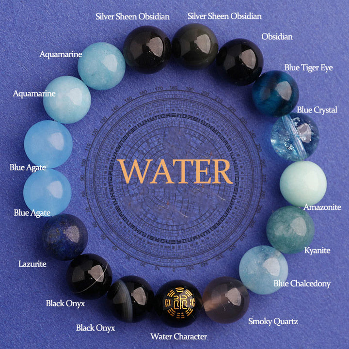 Bracciale Buddha Stones Five Elements Vari Agata Equilibrio Fortuna - Acqua (circonferenza del polso: 14-16 cm) - 12 millimetri - image 27
