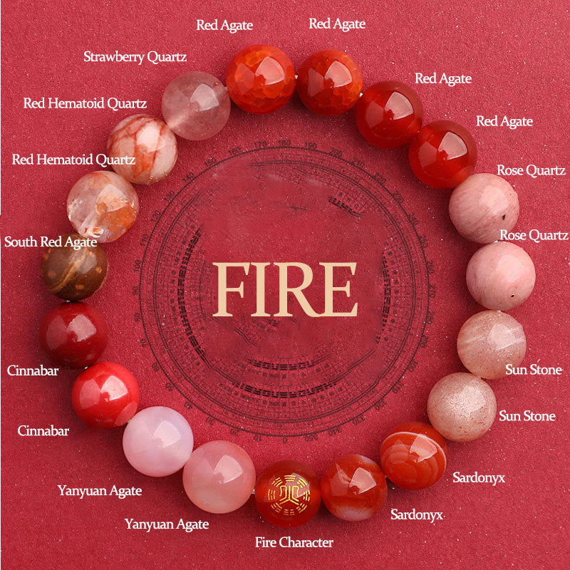 Bracciale Buddha Stones Five Elements Vari Agata Equilibrio Fortuna - Fuoco (circonferenza del polso: 14-16 cm) - 10 millimetri - image 32