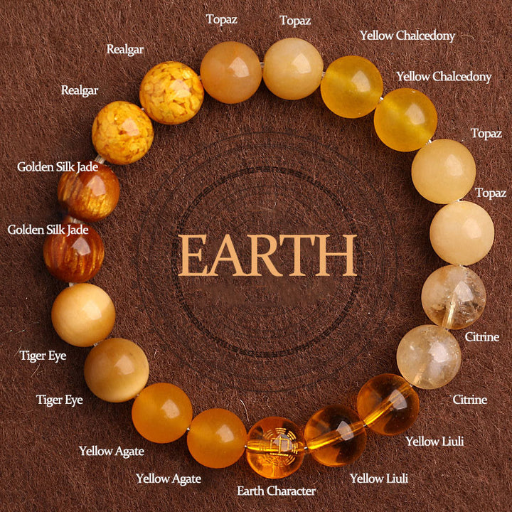 Bracciale Buddha Stones Five Elements Vari Agata Equilibrio Fortuna - Terra (circonferenza del polso: 14-16 cm) - 10 millimetri - image 39
