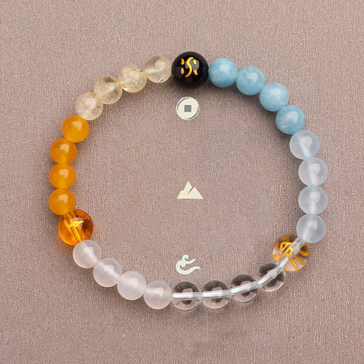 Buddha Stones Cinque Elementi Vari Agata Cristallo Pietra del Sole Bracciale della Saggezza - image 18