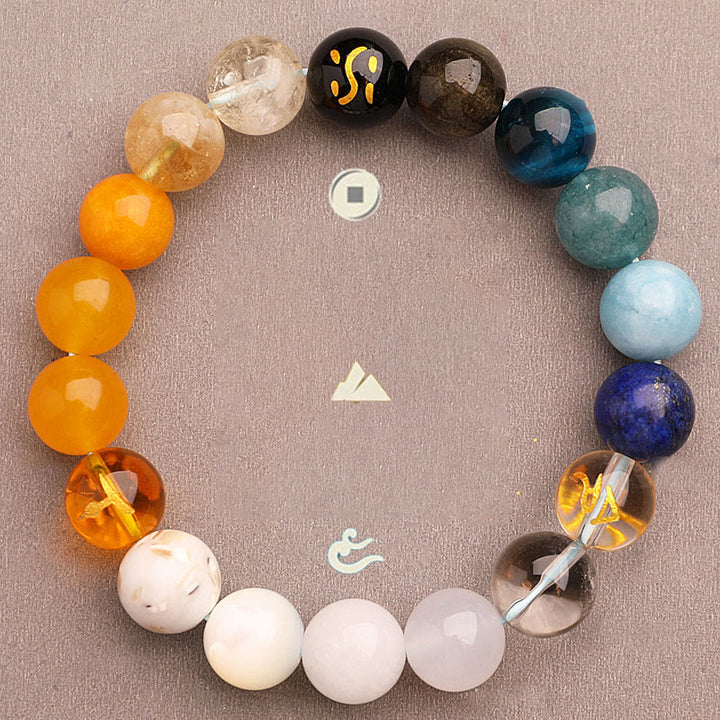 Buddha Stones Cinque Elementi Vari Agata Cristallo Pietra del Sole Bracciale della Saggezza - image 12