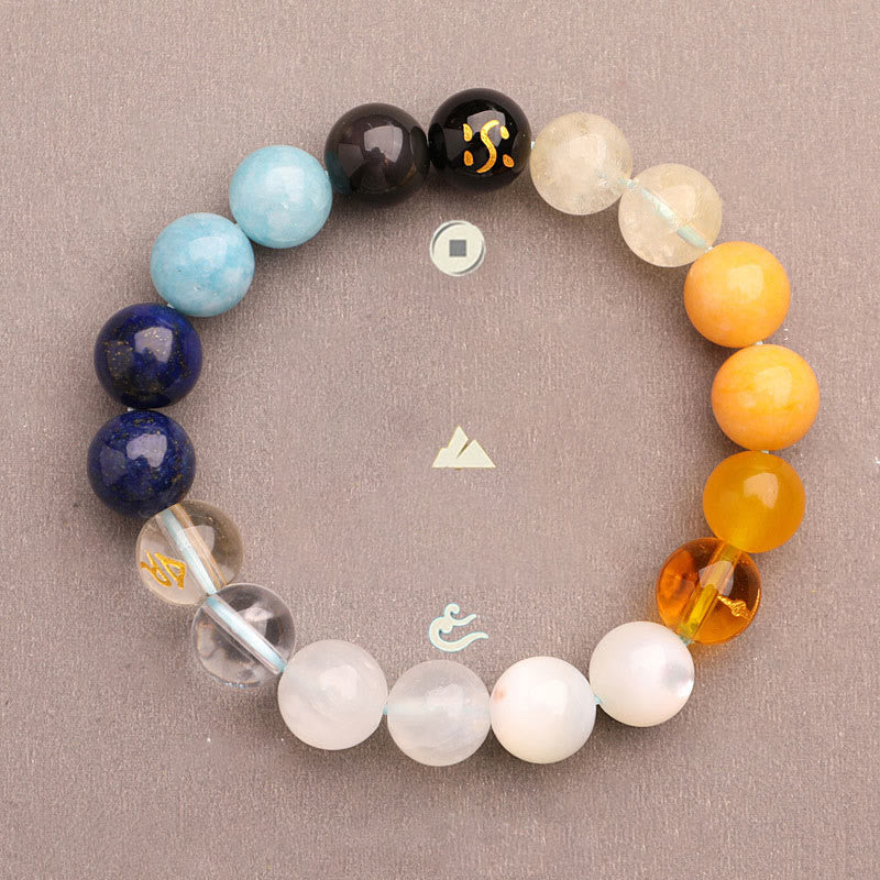 Buddha Stones Cinque Elementi Vari Agata Cristallo Pietra del Sole Bracciale della Saggezza - image 14