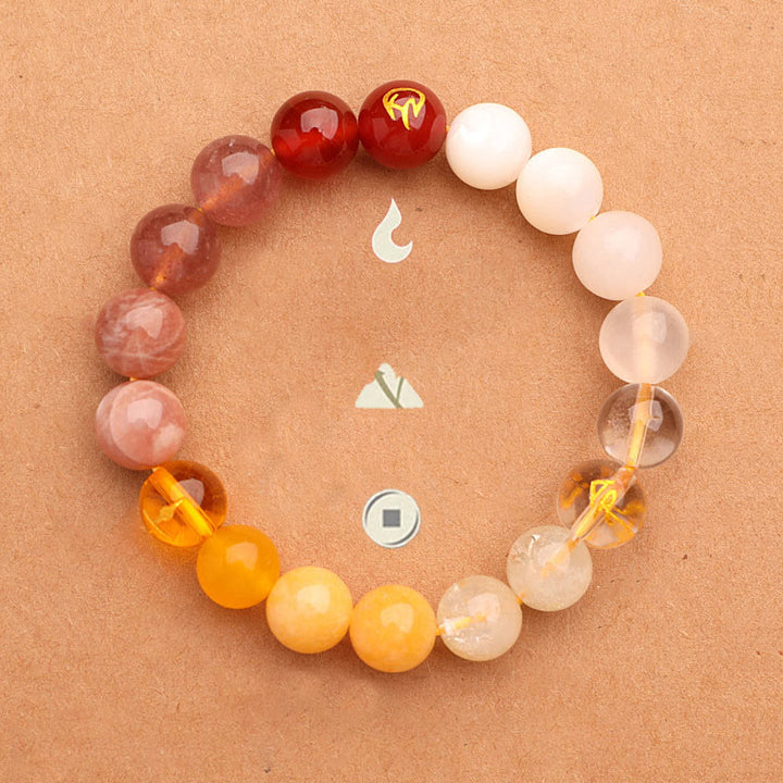 Buddha Stones Cinque Elementi Vari Agata Cristallo Pietra del Sole Bracciale della Saggezza - image 3