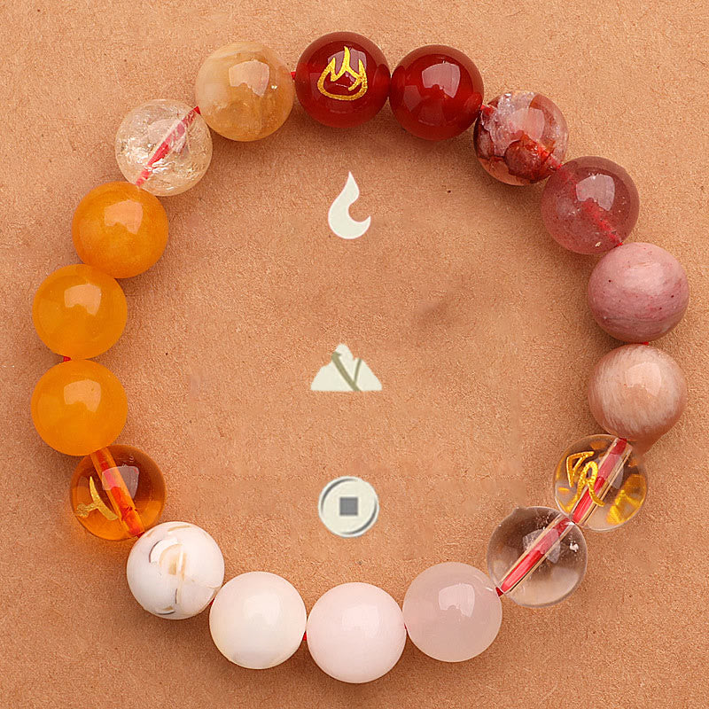 Buddha Stones Cinque Elementi Vari Agata Cristallo Pietra del Sole Bracciale della Saggezza - image 1