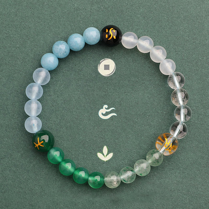 Buddha Stones Cinque Elementi Vari Agata Cristallo Pietra del Sole Bracciale della Saggezza - image 26