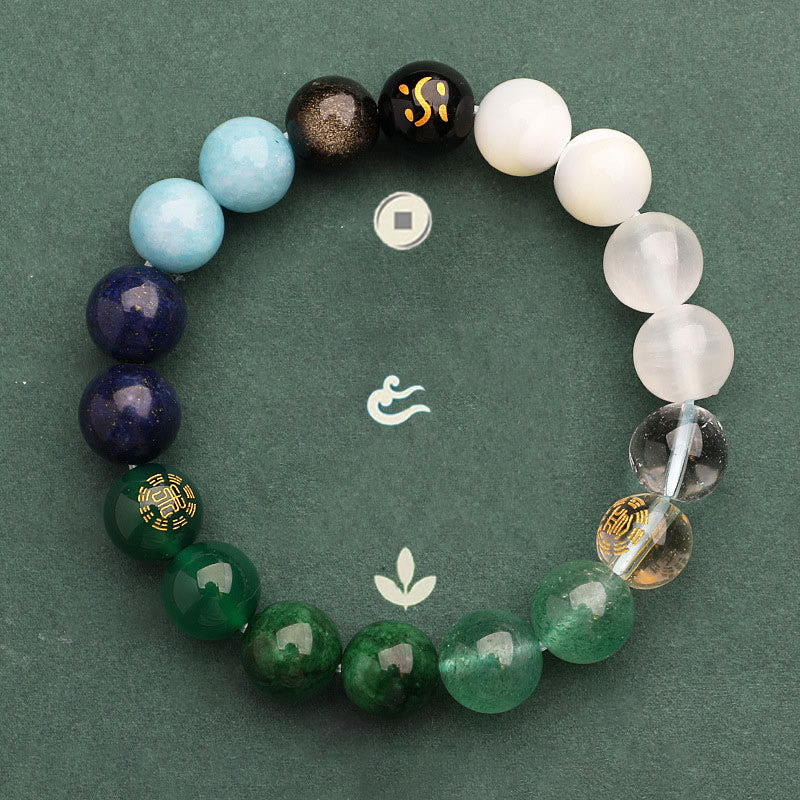 Buddha Stones Cinque Elementi Vari Agata Cristallo Pietra del Sole Bracciale della Saggezza - image 22