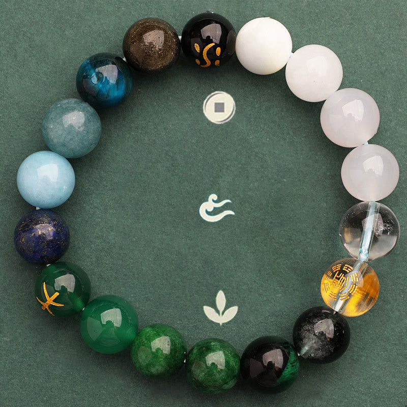Buddha Stones Cinque Elementi Vari Agata Cristallo Pietra del Sole Bracciale della Saggezza - image 20