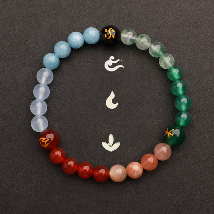 Buddha Stones Cinque Elementi Vari Agata Cristallo Pietra del Sole Bracciale della Saggezza - image 36