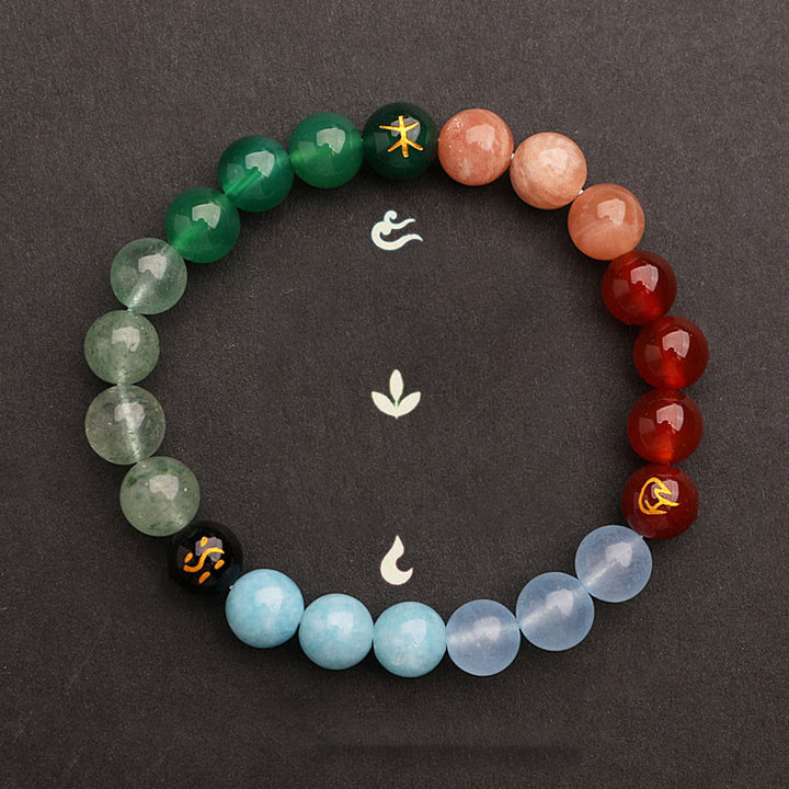 Buddha Stones Cinque Elementi Vari Agata Cristallo Pietra del Sole Bracciale della Saggezza - image 34