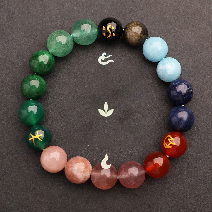Buddha Stones Cinque Elementi Vari Agata Cristallo Pietra del Sole Bracciale della Saggezza - image 32