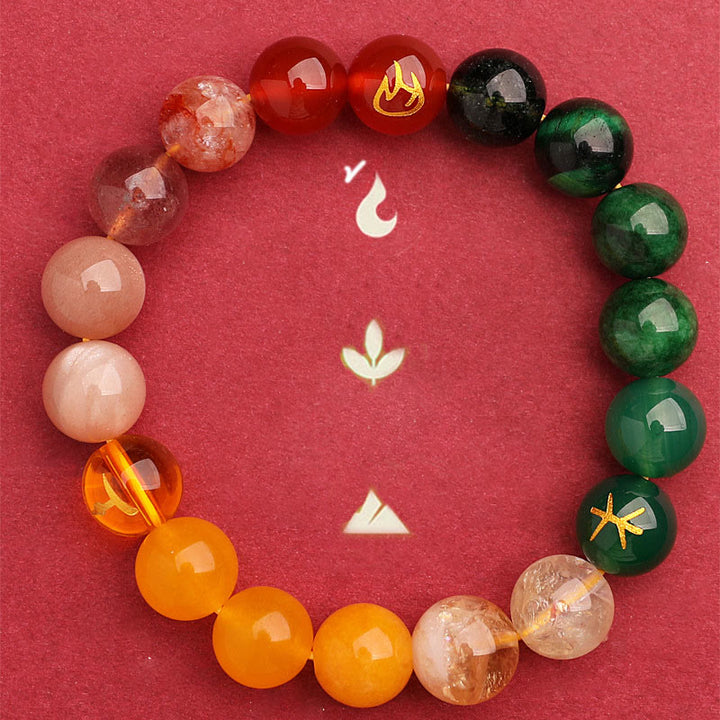 Buddha Stones Cinque Elementi Vari Agata Cristallo Pietra del Sole Bracciale della Saggezza - image 39