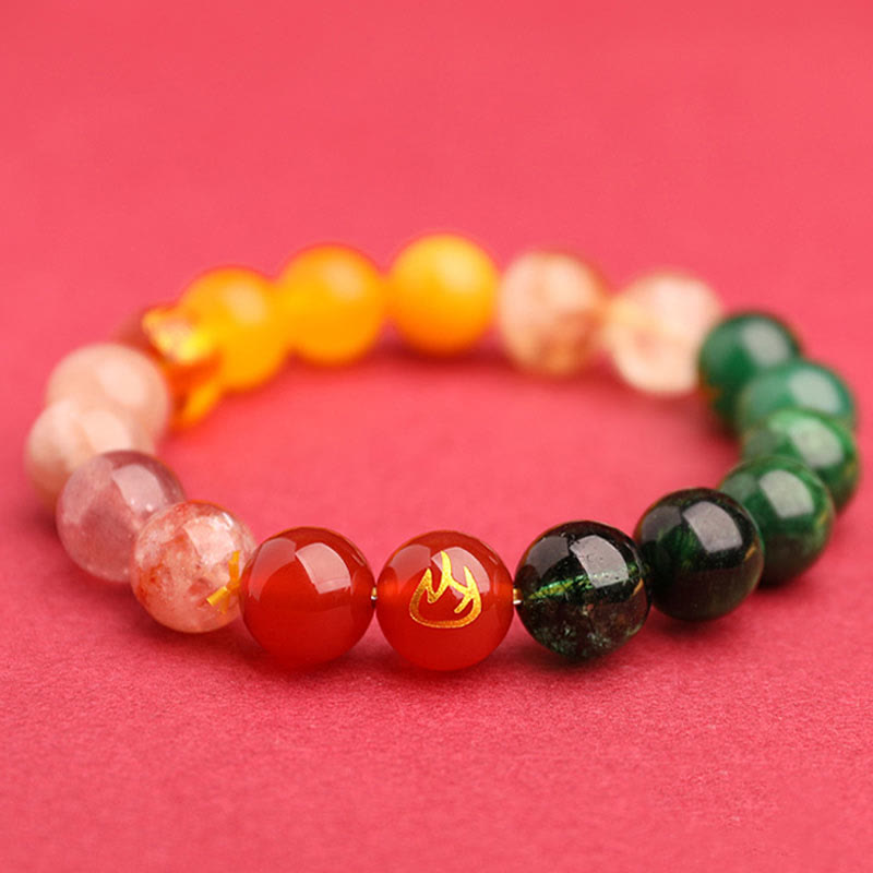 Buddha Stones Cinque Elementi Vari Agata Cristallo Pietra del Sole Bracciale della Saggezza - image 49