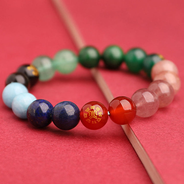 Buddha Stones Cinque Elementi Vari Agata Cristallo Verde Fragola Quarzo Pietra del Sole Bracciale Ricchezza - image 40
