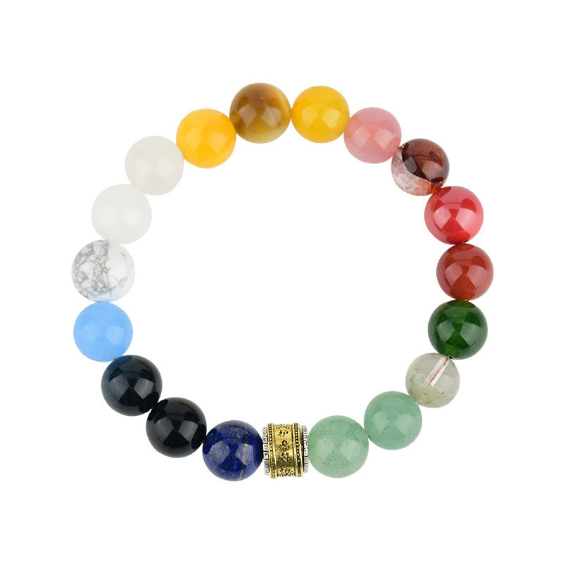 Buddha Stones Cinque Elementi Vari Agata Cristallo Agata Rossa Oro Lucente Ossidiana Agata Gialla Braccialetto della Fortuna - image 18