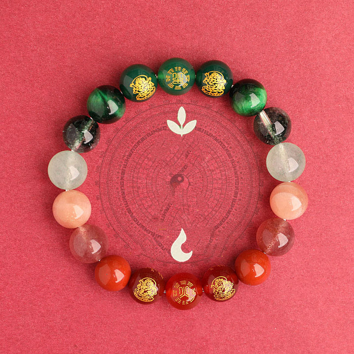Buddha Stones Cinque Elementi Vari Agata Cristallo Agata Rossa del Sud Quarzo Fragola Pietra del Sole Citrino Braccialetto della Fortuna - image 24