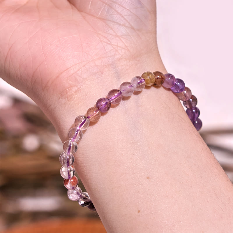 Bracciale Buddha Stones Natural Purple Phantom Love Saggezza