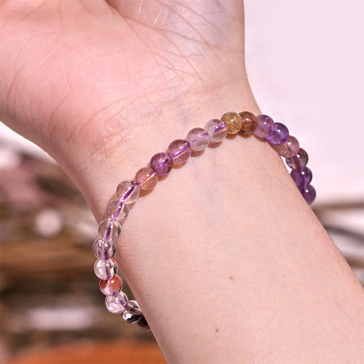 Bracciale Buddha Stones Natural Purple Phantom Love Saggezza