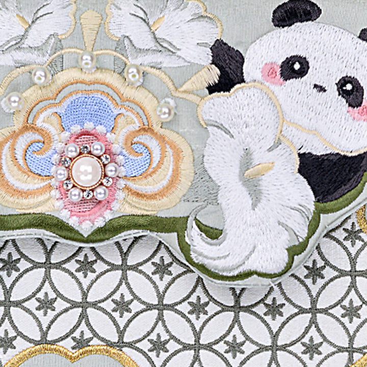 Borsa a tracolla con ciondolo a forma di zucca con fiori di panda e pietre Buddha Stones