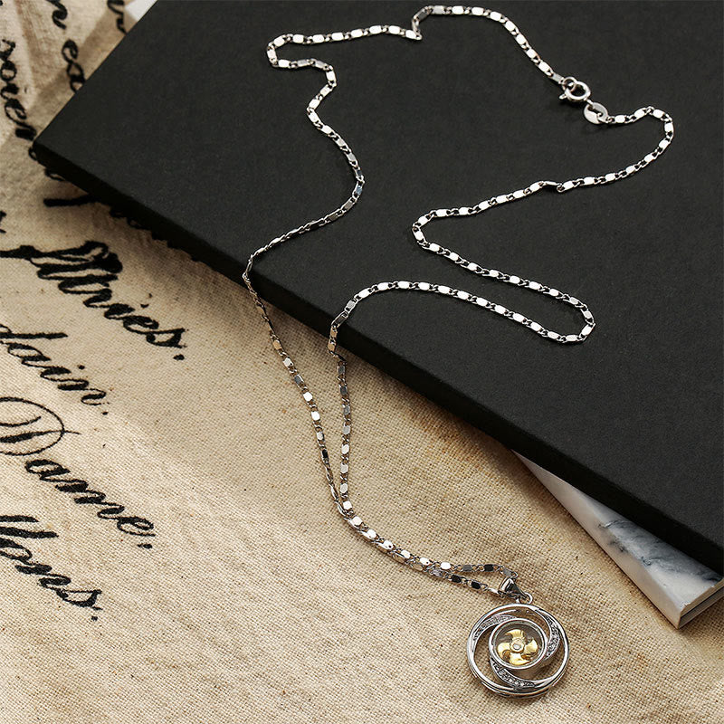 Collana con ciondolo portafortuna girevole a forma di mulino a vento in ottone placcato oro Buddha Stones