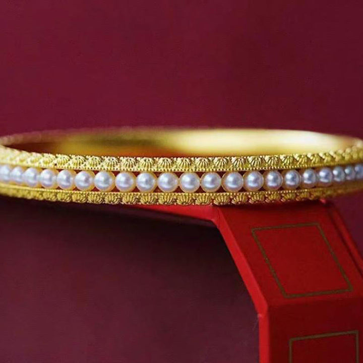 Braccialetto a metà polsino in perle di rame e pietre Buddha Stones