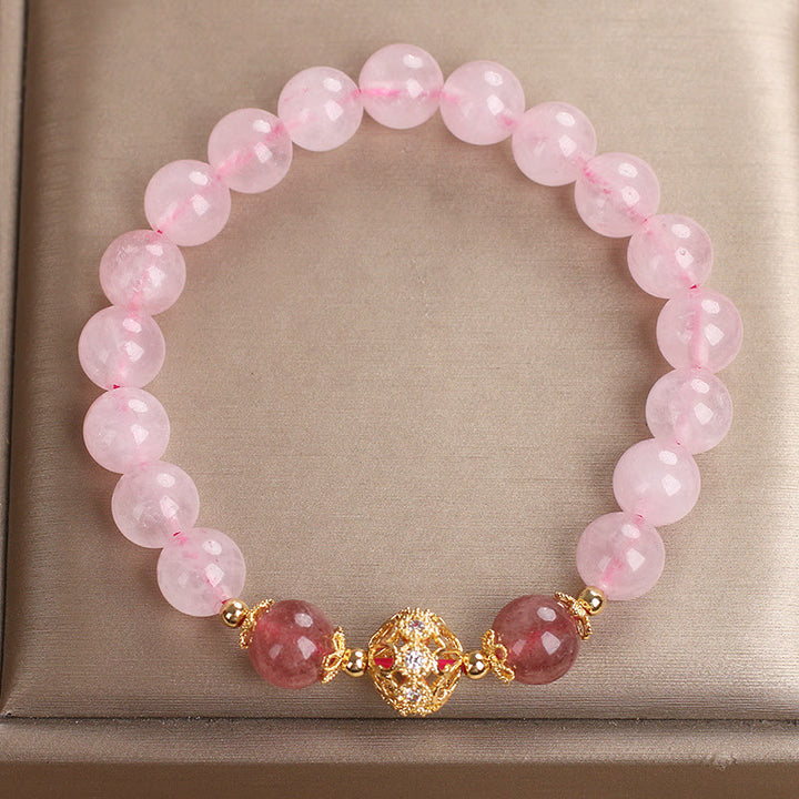 Bracciale Buddha Stones con cristallo rosa e quarzo fragola Love - image 7