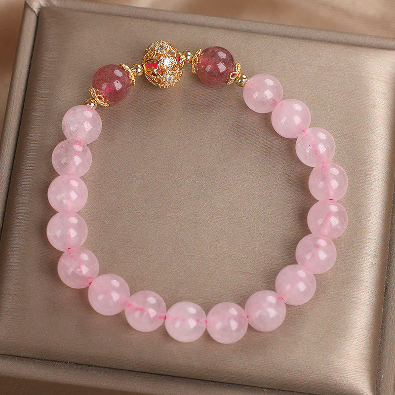 Bracciale Buddha Stones con cristallo rosa e quarzo fragola Love - image 8