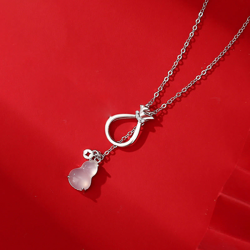 Buddha Stones Agata rossa Calcedonio Argento Sterling 925 Zucca Lucky Bag Collana con ciondolo di fiducia - Calcedonio in argento sterling 925 - image 4
