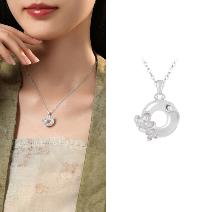 Collana con ciondolo a forma di fiori con fibbia della pace in argento sterling 925, Buddha Stones, calcedonio - Osmanto - Calcedonio in argento sterling 925 - image 36