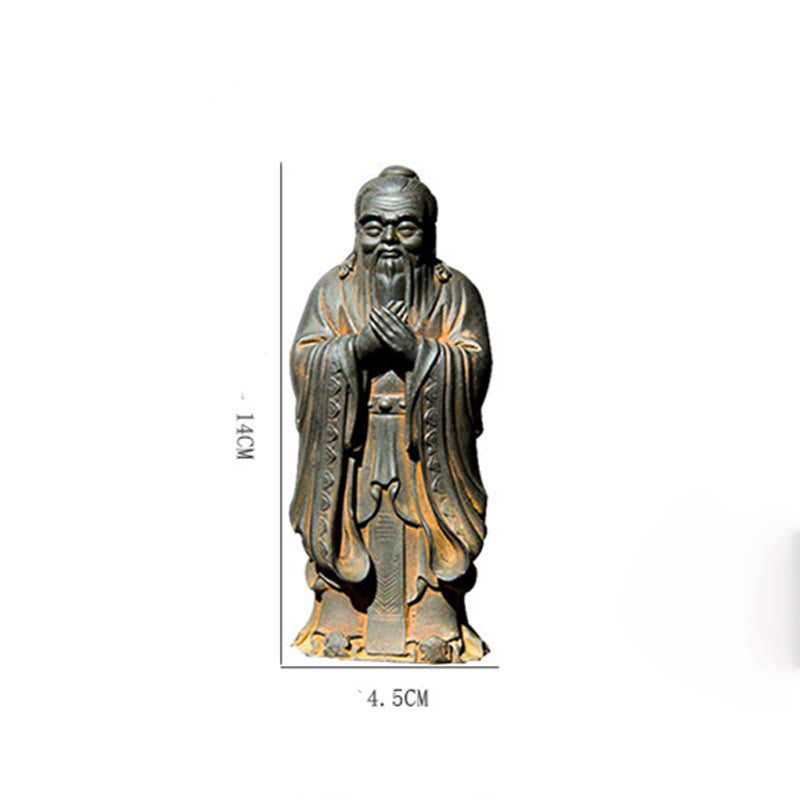 Buddha Stones fatte a mano Confucio polvere di ferro ruggine statua in resina decorazione della casa - image 12