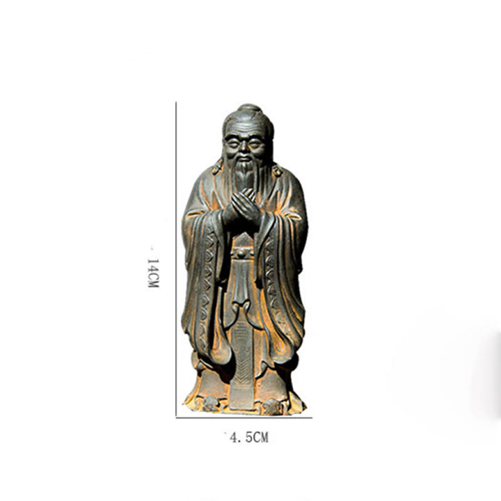 Buddha Stones fatte a mano Confucio polvere di ferro ruggine statua in resina decorazione della casa - image 12