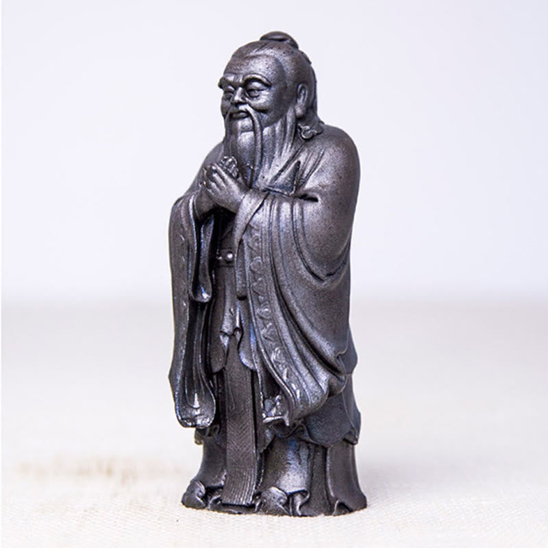 Buddha Stones fatte a mano Confucio polvere di ferro ruggine statua in resina decorazione della casa - image 17